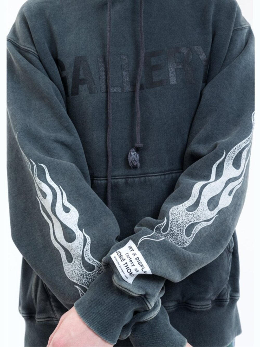 GALLERY DEPT Flames Logo Hoodie Sweatshirt Black Size XL Unisex - Like New